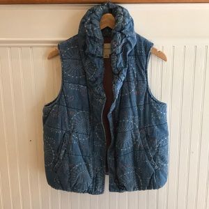 Anthropologie Chambray Puffy Vest